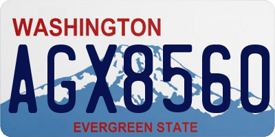 WA license plate AGX8560