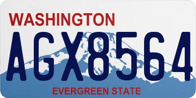 WA license plate AGX8564