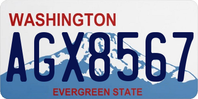 WA license plate AGX8567