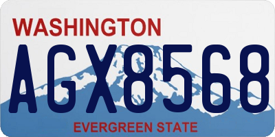 WA license plate AGX8568