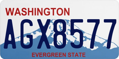 WA license plate AGX8577