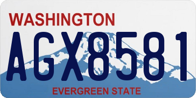 WA license plate AGX8581