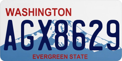 WA license plate AGX8629