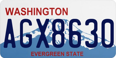 WA license plate AGX8630