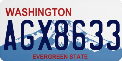 WA license plate AGX8633