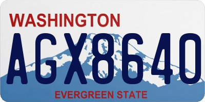 WA license plate AGX8640