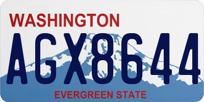WA license plate AGX8644