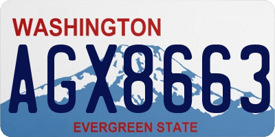WA license plate AGX8663