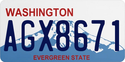 WA license plate AGX8671