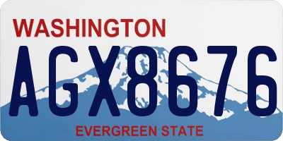 WA license plate AGX8676
