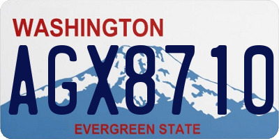 WA license plate AGX8710