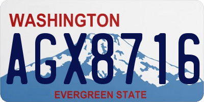 WA license plate AGX8716