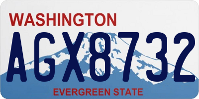 WA license plate AGX8732