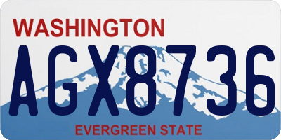 WA license plate AGX8736