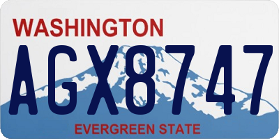 WA license plate AGX8747
