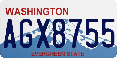 WA license plate AGX8755