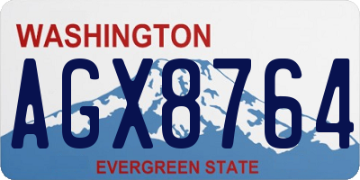 WA license plate AGX8764