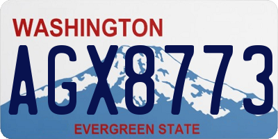 WA license plate AGX8773