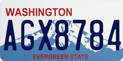 WA license plate AGX8784