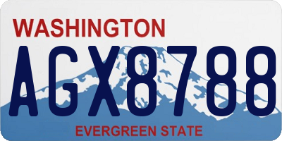 WA license plate AGX8788