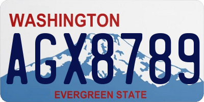 WA license plate AGX8789