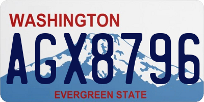 WA license plate AGX8796