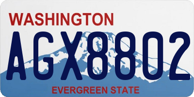 WA license plate AGX8802