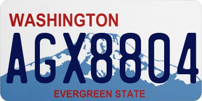 WA license plate AGX8804