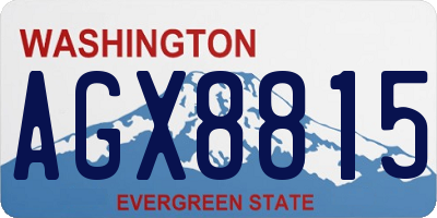 WA license plate AGX8815