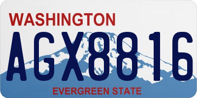 WA license plate AGX8816