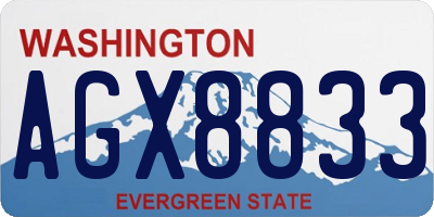 WA license plate AGX8833