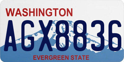 WA license plate AGX8836