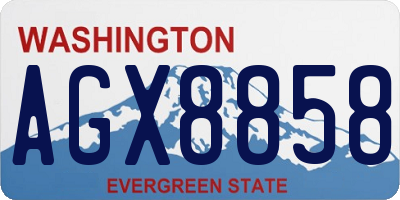 WA license plate AGX8858