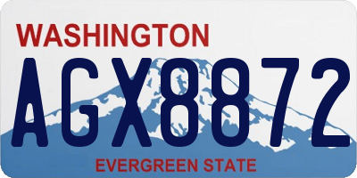 WA license plate AGX8872