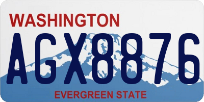 WA license plate AGX8876
