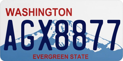 WA license plate AGX8877