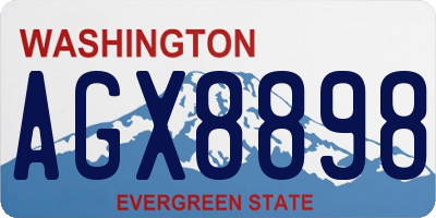 WA license plate AGX8898