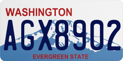 WA license plate AGX8902