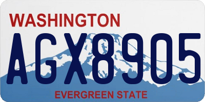 WA license plate AGX8905