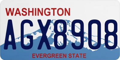WA license plate AGX8908