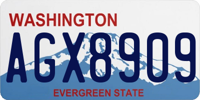 WA license plate AGX8909