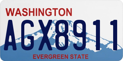 WA license plate AGX8911