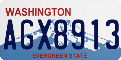 WA license plate AGX8913