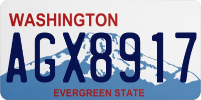 WA license plate AGX8917