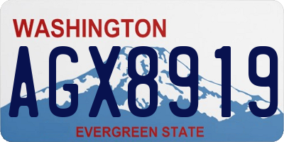 WA license plate AGX8919