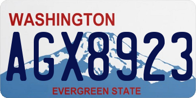WA license plate AGX8923