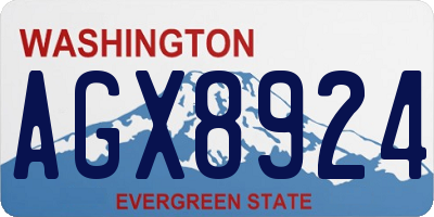 WA license plate AGX8924