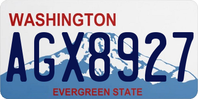 WA license plate AGX8927