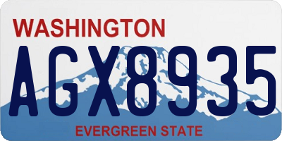 WA license plate AGX8935