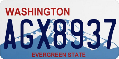 WA license plate AGX8937
